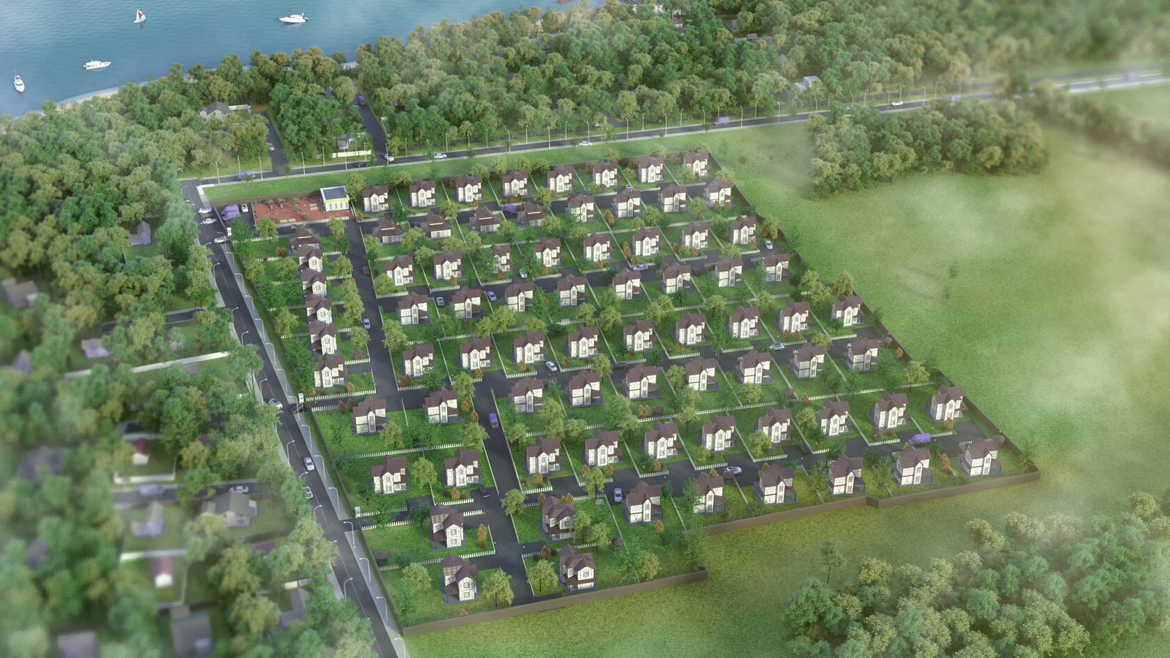 План поселка в 3D для сайта компании
