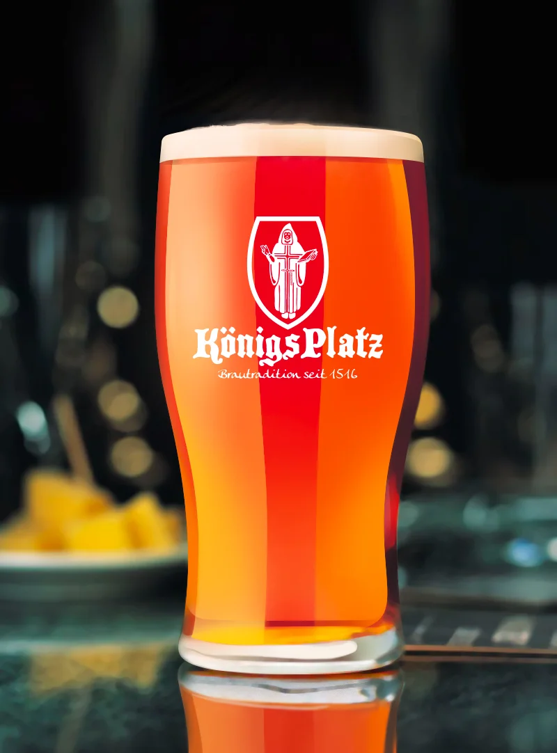 Демонстрация логотипа на бокале