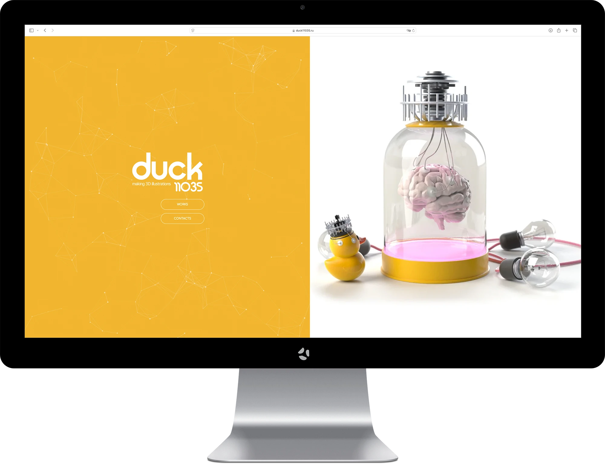 Главная страница креативного сайта для портфолио