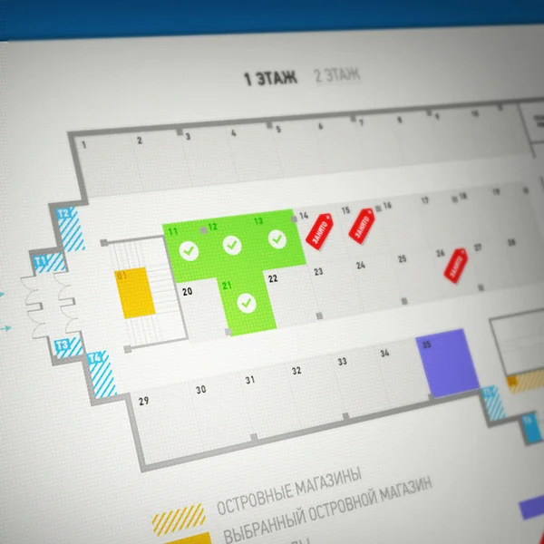 Детализированный пример карты для аренды и брони на сайте
